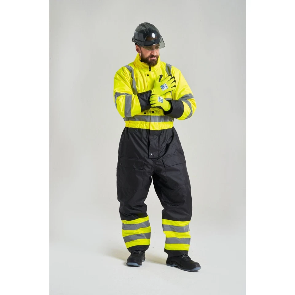 Portwest S485 Hi Vis Reflective Waterproof Hooded Contrast Safety Coverall - Image 2 of 2