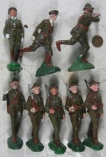 Lot of Vintage 1920's Composition Trico Japan 4 1/2  Tall WWI Soldier Army Men