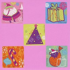 10 Christmas Happiness Large Stickers - Winter, Santa, Present, Tree, Candy Cane