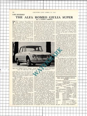 Der Alfa Romeo Giulia Super Car Test - Artikel 1967