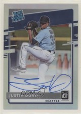 2020 Donruss Optic Rated Rookie Signatures Holo Prizm Justin Dunn Auto 8k4
