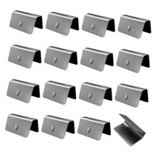 16PCS Car Windshield Water Retaining Strip Clips, Stainless Steel Wind Silver