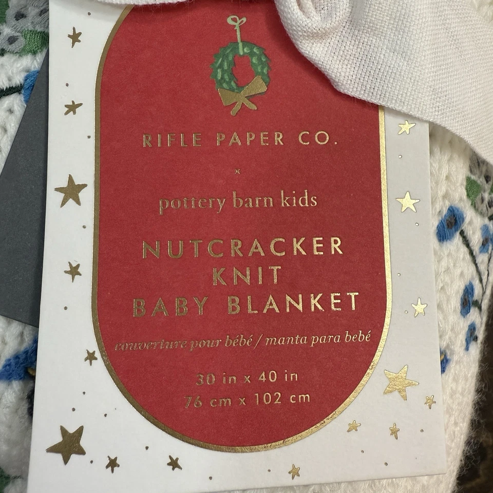 POTTERY BARN KIDS RIFLE PAPER CO NUTCRACKER HEIRLOOM BABY BLANKET (NO NAME) - Image 2 of 4
