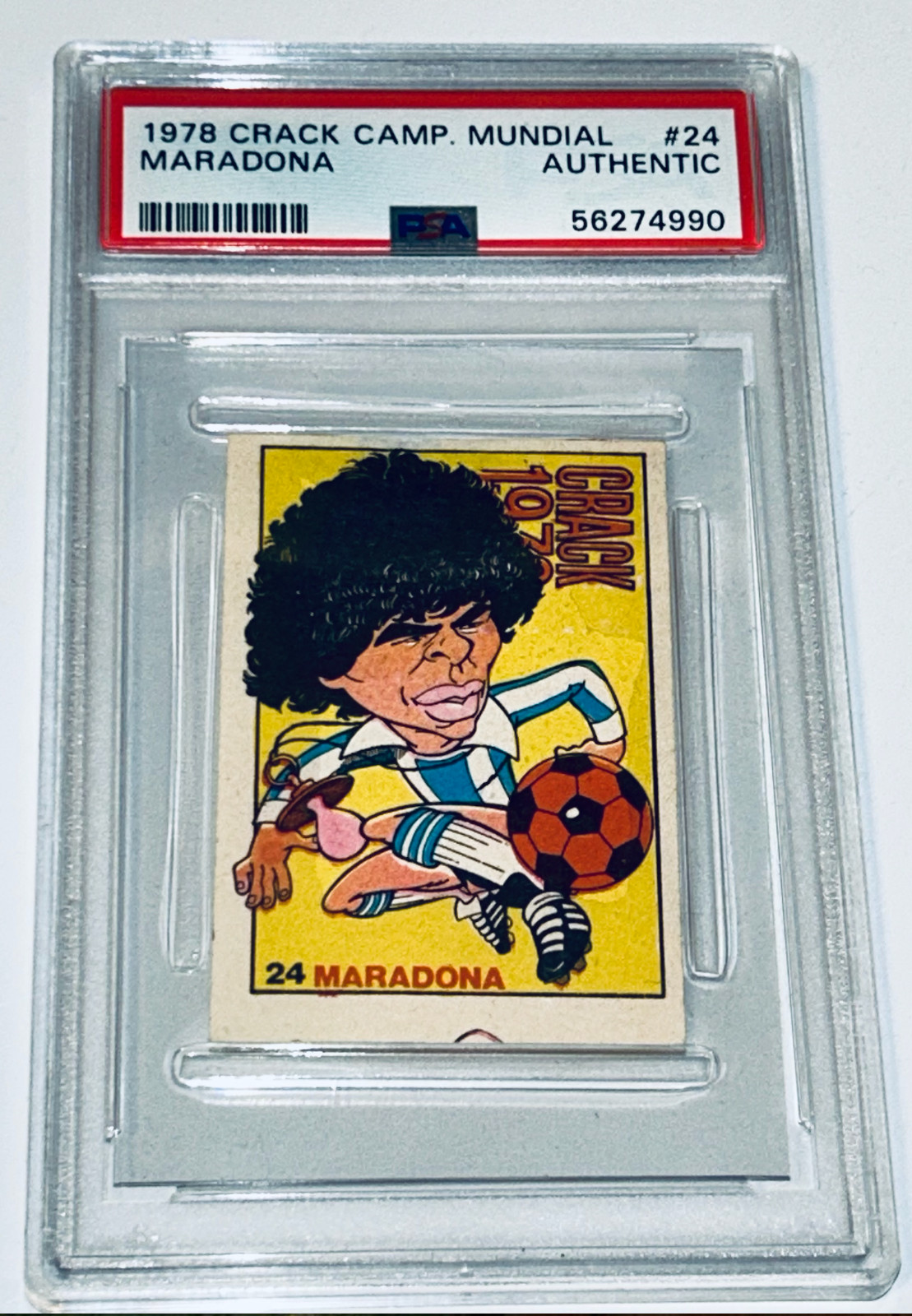 1978 Crack Mundial Maradona #24 PSA Authentic Rookie RC Argentina Rare
