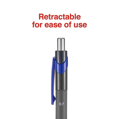 Staples PostscriptRetractable Ballpoint Pens Fine Point Blue Dozen 808009 - Picture 4 of 6