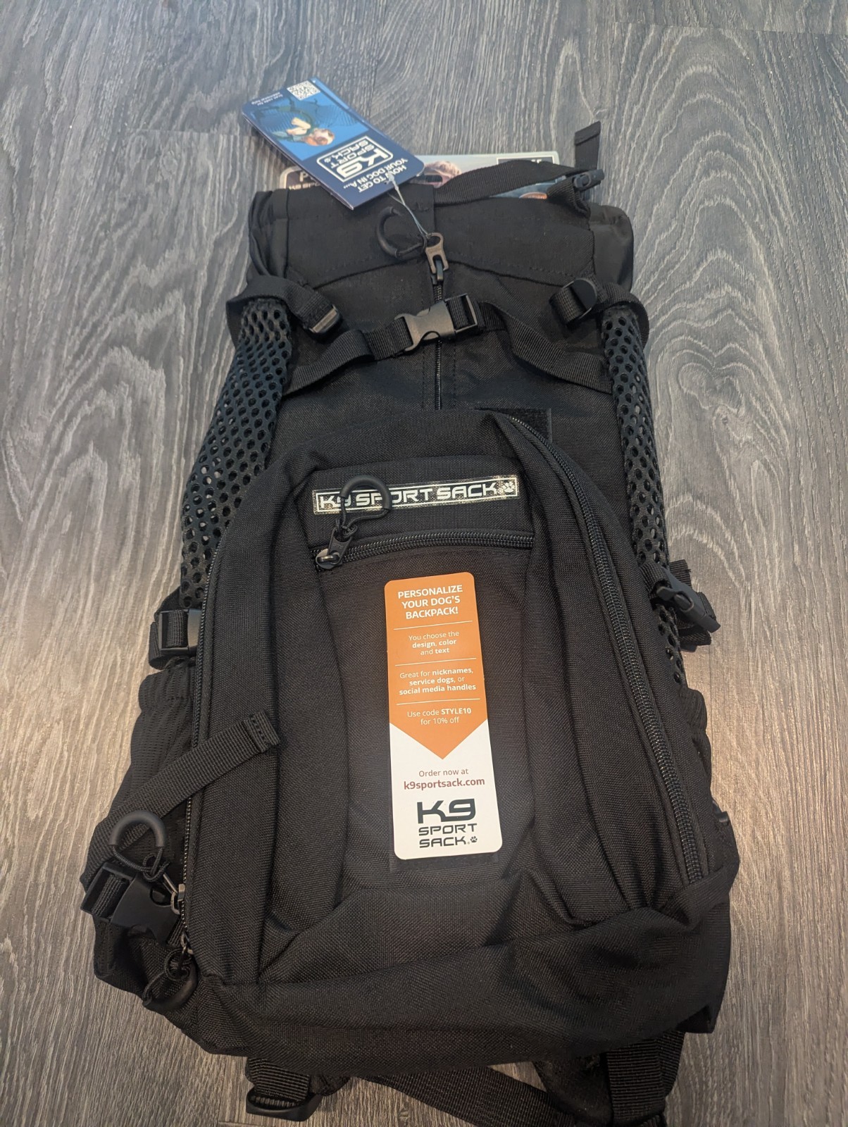 K9 Sport Sack Plus 2 Dog Carrier Backpack Size Large Black for Dogs up to 40lbs
