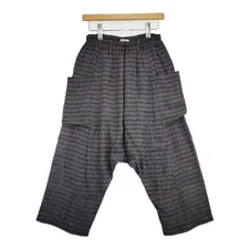 Plantation PL23FF283 Linen wool cotton border Saruel pants gray 5-1204G∞