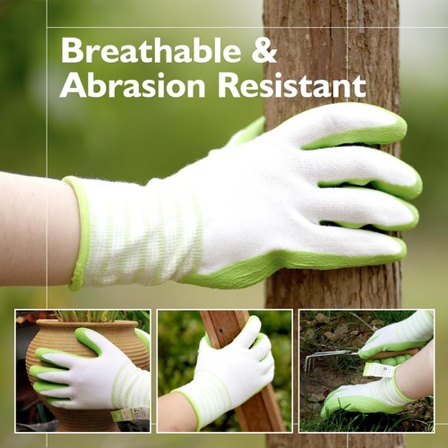 2 Pairs Breathable Gardening Gloves Rubber Coated Outdoor Work Garden Gloves - Afbeelding 5 van 8