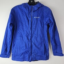 Columbia Windbreaker Jacket Blue Youth Omni Tech Waterproof Mesh Lining Size M