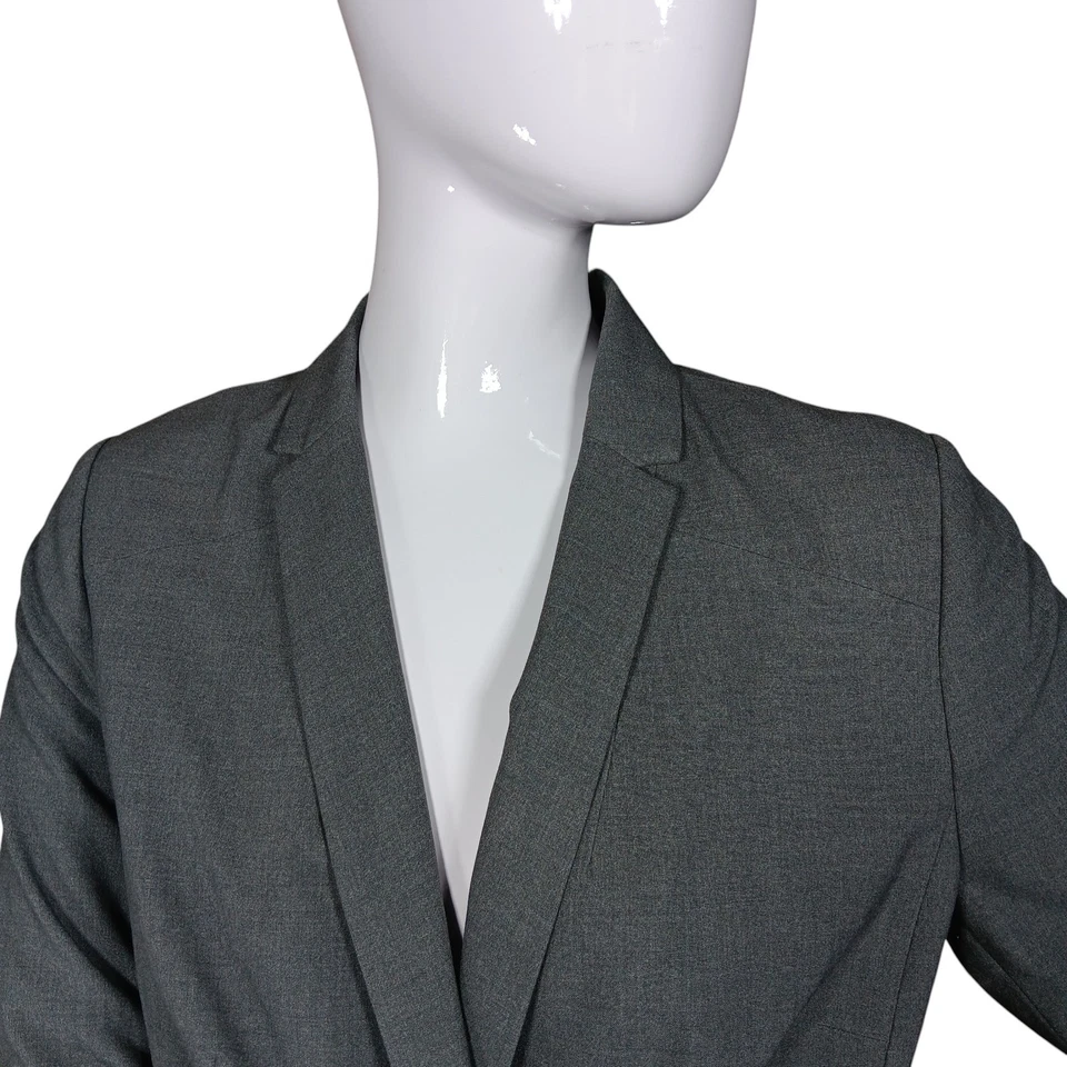 Worthington Blazer Size 12 Gray One Button Closure No Pockets Fully Lined - Image 2 of 4