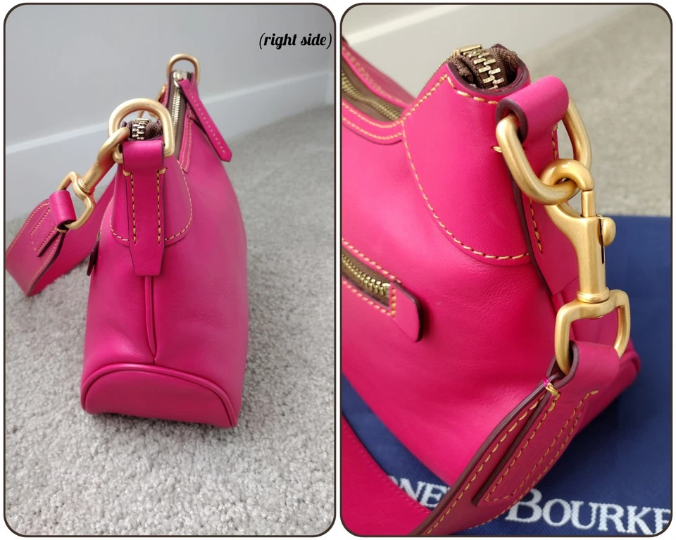 ❤️ NWOT DOONEY & BOURKE FUCHSIA PINK FLORENTINE LEATHER HOBO BAG + WALLET SET ❤️ - Image 4 of 4