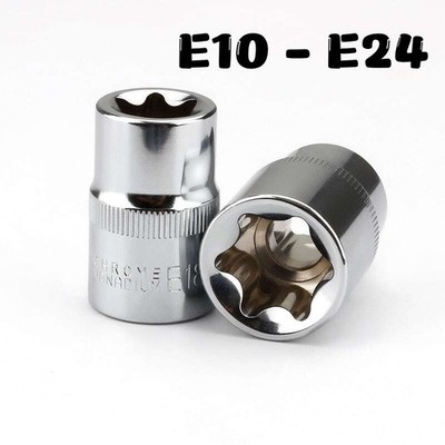 Torx Steckschlüssel Einsatz E10 - E24 Nüsse 1/2 Zoll Aussentorx Nuss Stecknüsse