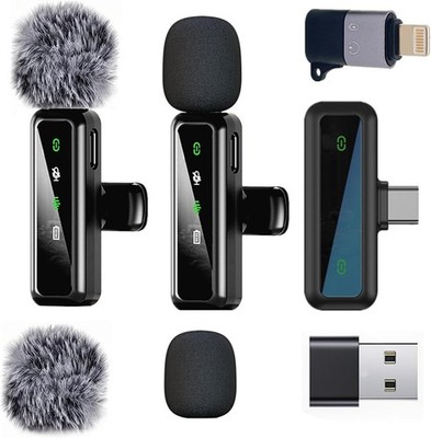 Wireless Lavalier Microphone for iPhone - iPad, Android Phone Computer, Mini Mic