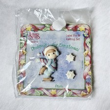 PRECIOUS MOMENTS Lapel Pin / Earrings Set Christmas Vintage 1997 Snowflake NEW