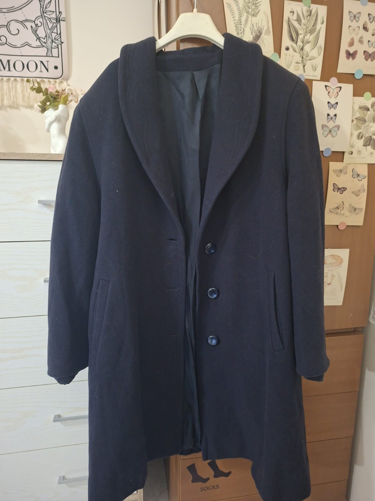 Cappotto vintage Confendi blu 80% Lana vergine 20% Poliam Made in Italy taglia L