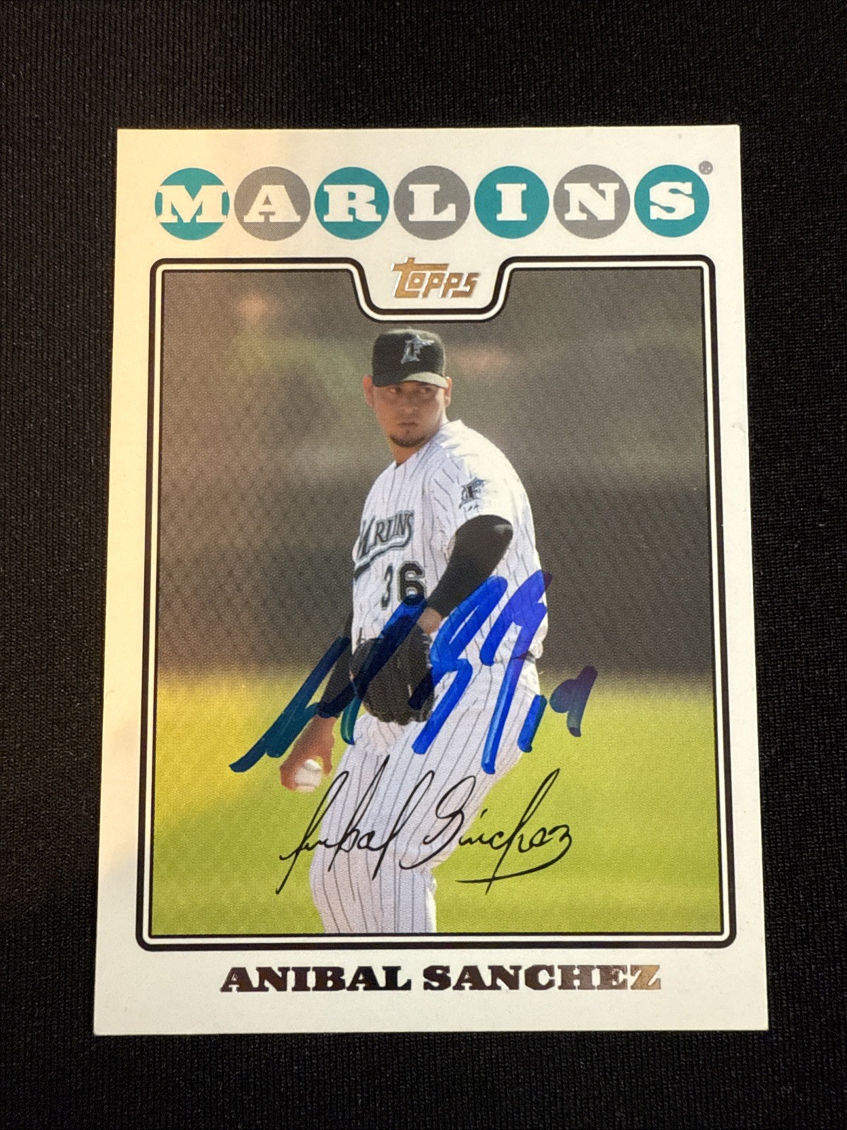 2008 Topps Anibal Sanchez Signed Card 29 Marlins Autograph Auto