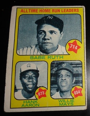 1973 TOPPS #1 RUTH, AARON, MAYS GOOD CONDITION SEE PHOTOS