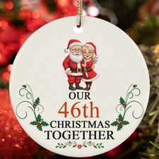 Our 46th Anniversary Christmas Together Ornament 46 Year Santa Claus Couple Love