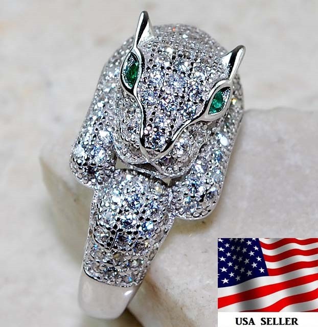 2CT Heat Treated Green Tourmaline 925 Sterling Silver Ring Sz 7 NF1-2