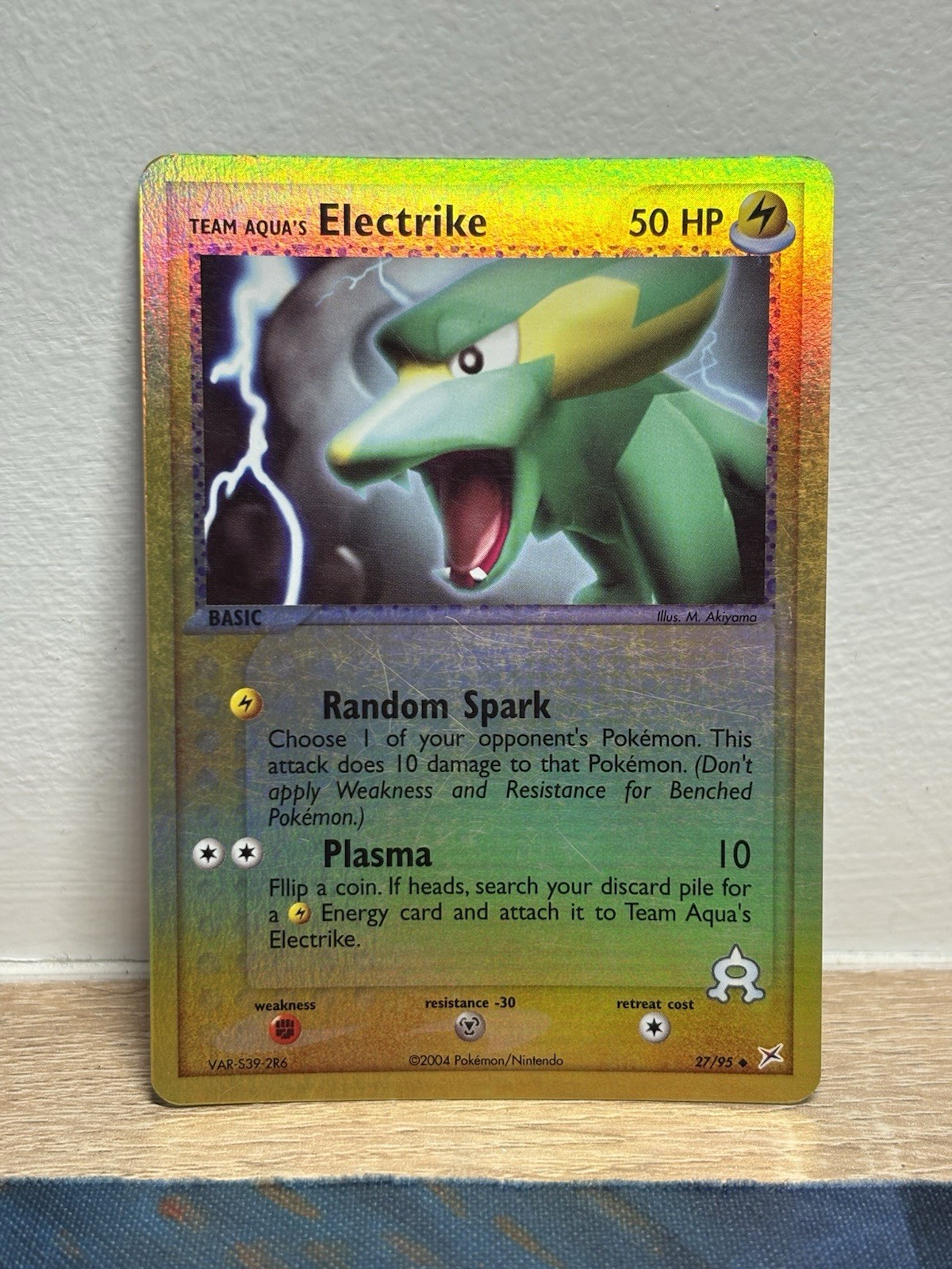 Team Aqua's Electrike 27/95 EX Team Magma vs Team Aqua Reverse Holo Pokemon Card
