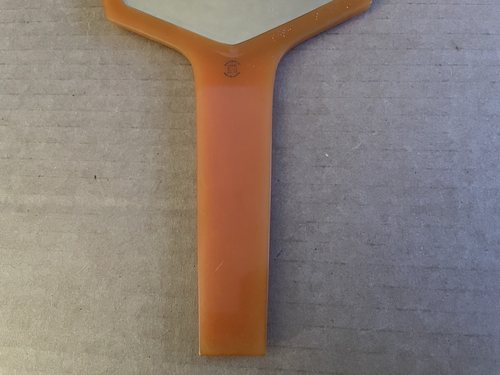 Specchio butterscotch vintage ART DECO Laverne Amer-Lite tenuto a mano bachelite - Foto 8 di 9