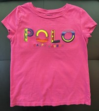 Polo Ralph Lauren Kids Girls Size 4 Pink Embroidered Multi-Color T Shirt