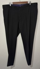 INCOTEX Slowear Mens 40x32 Black Super 100s Wool Dress Pants Classic Trousers