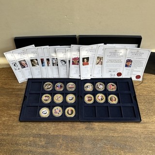 15x 2011 2012 50 Pence Coins : Queen Elizabeth II Diamond Jubilee Gold Plated