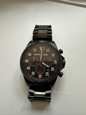 Michael Kors MK8332 Gage Black Chrono Date Steel Bracelet Men