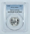 1945 Washington Quarter Boston Collection MS64 PCGS Blue Label *8197