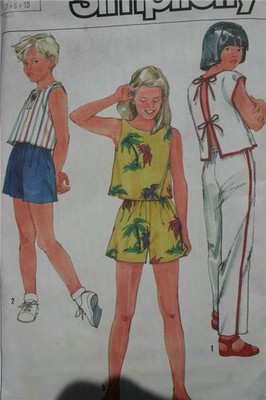 SIMPLICITY 6864 GIRLS EASY TOPS SHORTS PANTS PATTERN SIZE 7 8 10