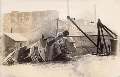 #ad Oshkosh WI Wisconsin Steamship Disaster 1910s Fox River RPPC Photo Postcard COPY $4.95