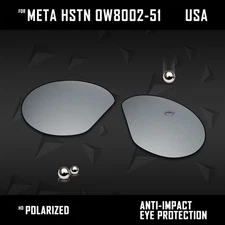 Silver Chrome Polarized Replacement Lenses for Oakley Meta HSTN OW8002-51mm