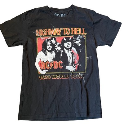 AC/DC Adult SM Highway To Hell 1979 World Tour Graphic T-shirt
