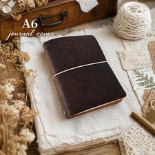 A6 Size Handmade Leather Journal Cover for Journaling   Full Grain Leather