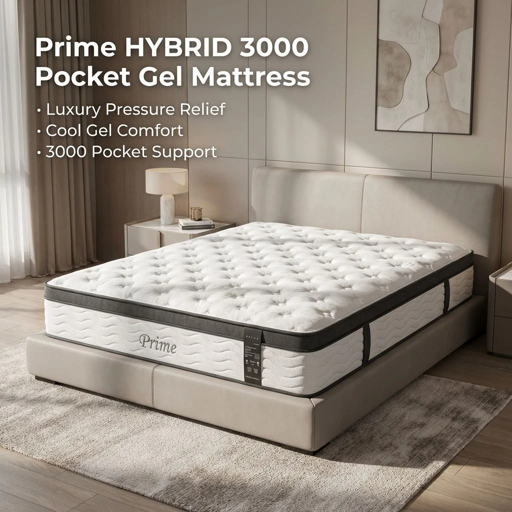 PRIME 3000 HYBRID POCKET GEL MATTRESS - ALL SIZES
Opens in a new window or tab