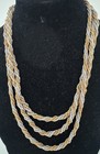 Elegant VTG GROSSE Tri Color Metal Chain 3 Strand Necklace Signed — photo 6