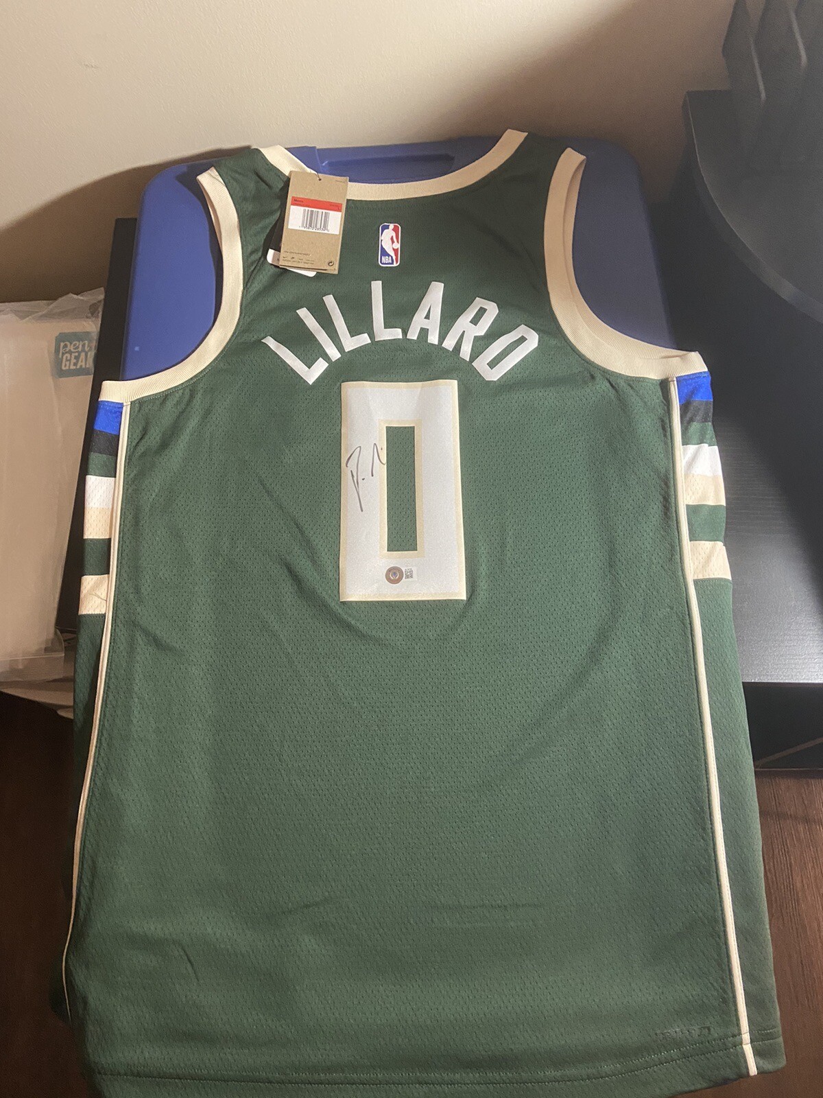 Damian Lillard Autographed Signed Milwaukee Bucks #0 Jersey Swingman 