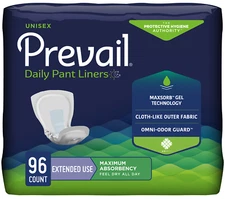 Prevail Pant Liners Insert Diaper Booster Pads 28" Heavy Abs - Case of 96