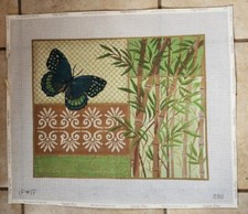 Handpainted Needlepoint Canvas Butterfly