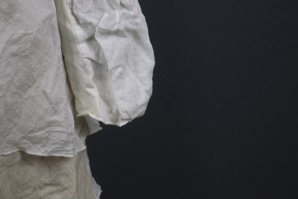 Camisa Top Elisa Cavaletti Sono Italiano Beige Manga Larga Con Botones Talla M Foto 4 de 4