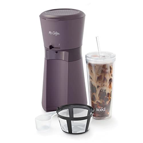 Mr. Coffee Iced Coffee Maker, Single Serve Machine with 22-Ounce Tumbler and ...