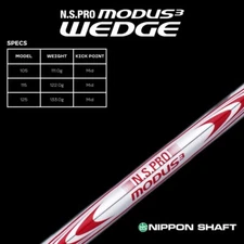 Nippon N.S. Pro Modus 3 Steel Wedge Golf Shafts .355 Taper Tip 105g/115g/125g