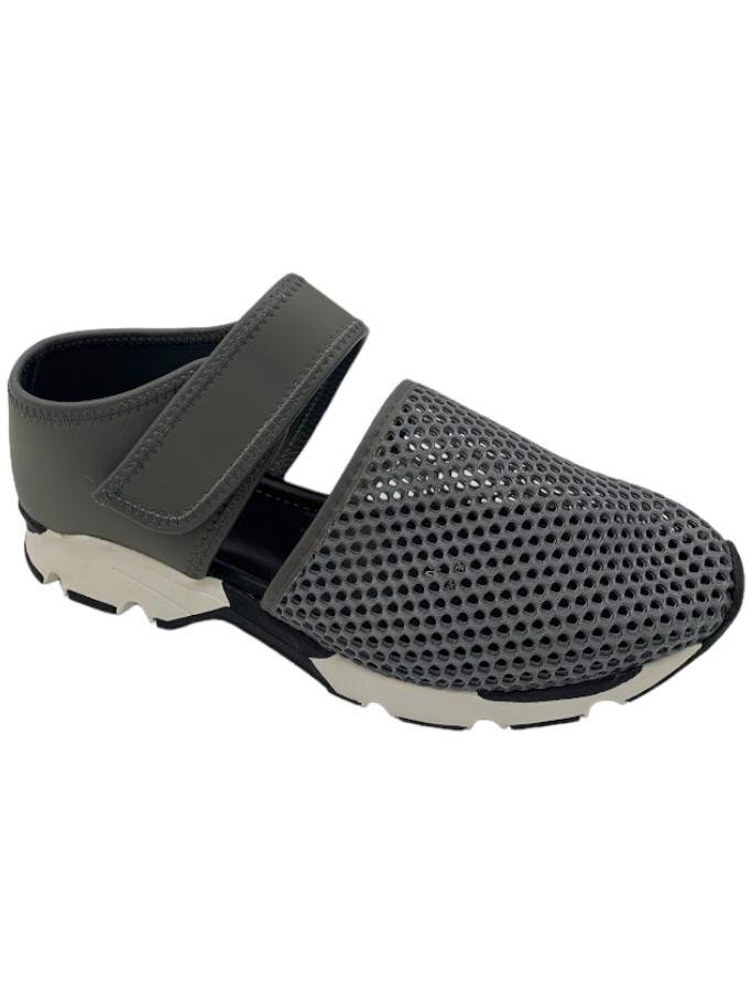 ПОЛНОСТЬЮ ЧЕРНЫЕ сетчатые кроссовки с вырезом Светло-серого цвета