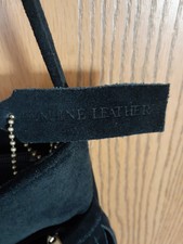 Paradox Vintage Black Genuine Leather Suede Fringe Purse Handbag New 5 Pockets