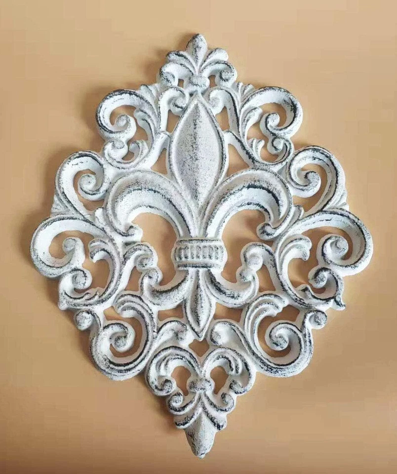 Lulu Decor, Cast Iron Fleur De Lis Wall Decoration Plaque, Antique Home Decor - Image 2 of 4