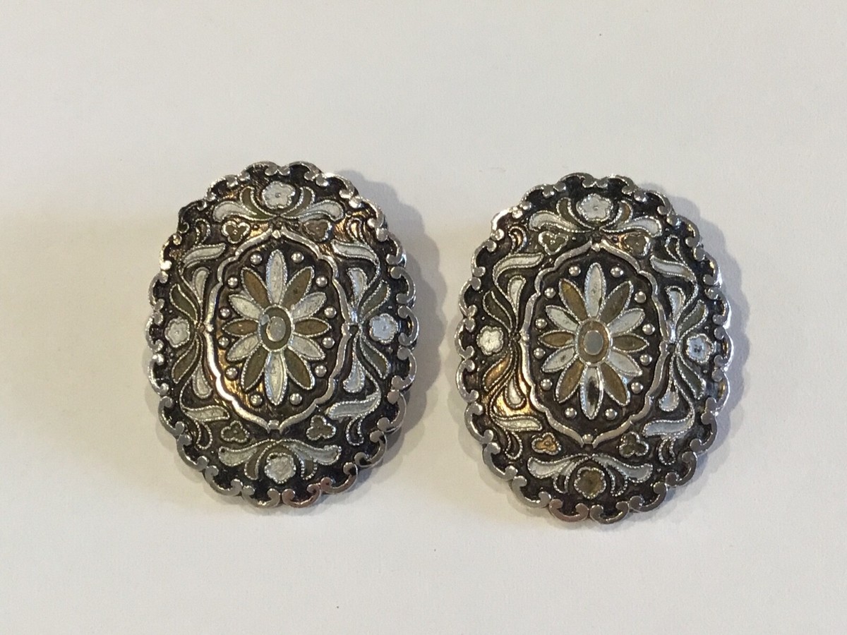 [VINTAGE HOLLYWOOD] 925 Silver☆Klias Gemstone Gold Earrings SR_E1102-