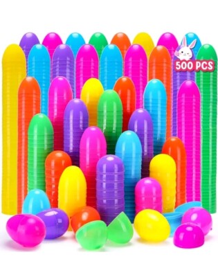 YEAHBEER 500 Easter Eggs, 2.36  Assorted Bright Colors Plastic 500 Pcs 