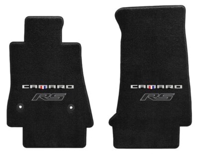 NEW! Black Carpet Floor Mats 2016-2024 Camaro Embroidered RS Double Logo 2pc set