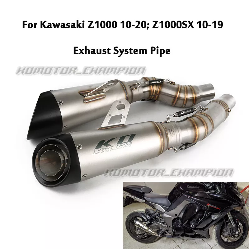 For Kawasaki Z1000 Z1000SX 2010 19 Modified Exhaust System Mid Link Pipe Muffler